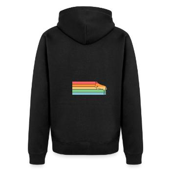 Esel - Unisex Premium Bio Zip Hoodie - Schwarz - Hinten - Nico (187cm)