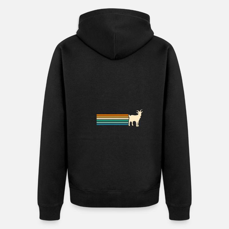 Ziegen - Unisex Premium Bio Zip Hoodie - Schwarz