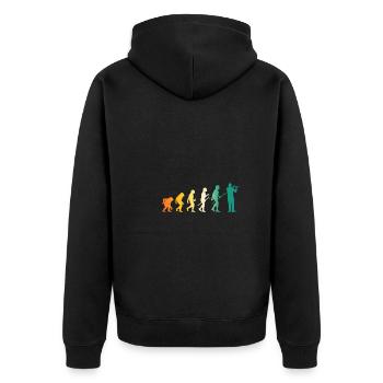 Flautist Evolution Flute - Unisex Premium Organic Zip Hoodie - black - Back - Nico (187cm)