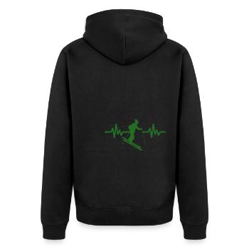 Heartbeat Ski Ski freestyle - Veste à capuche bio Premium Unisexe - noir - Dos - Nico (187cm)
