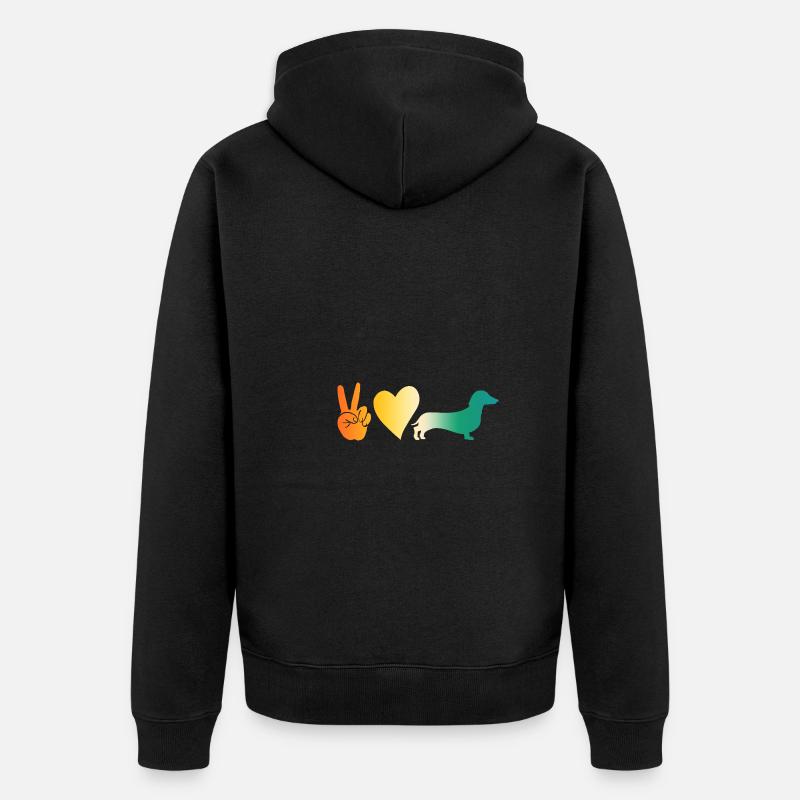 Hund Dackel - Unisex Premium Bio Zip Hoodie - Schwarz