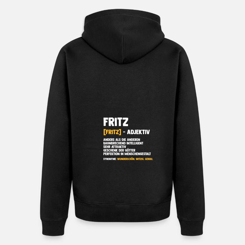 Fritz - Unisex Premium Bio Zip Hoodie - Schwarz
