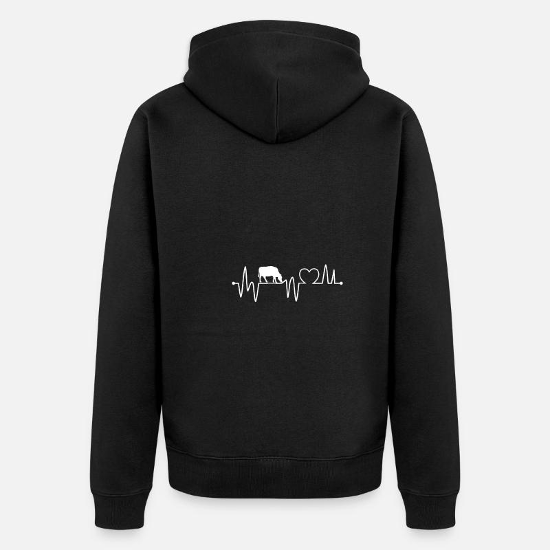 Vache Highland Bovins Vaches - Veste à capuche bio Premium Unisexe - noir