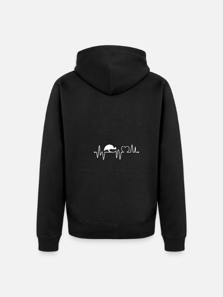 Chickens Heartbeat - Unisex Premium Organic Zip Hoodie - black