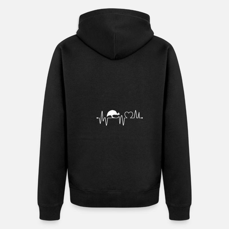 Hühner Herzschlag Hahn - Unisex Premium Bio Zip Hoodie - Schwarz