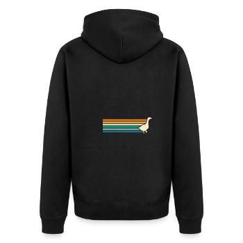 Goose - Unisex Premium Organic Zip Hoodie - black - Back - Nico (187cm)