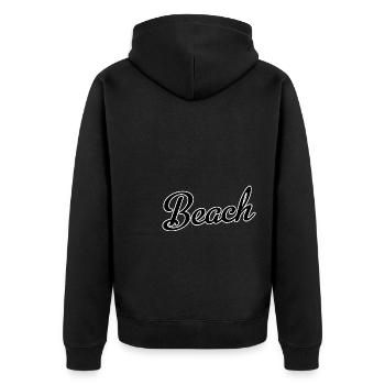 Beach - Unisex Premium Organic Zip Hoodie - black - Back - Nico (187cm)