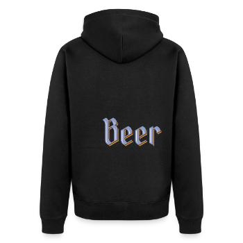 Beer - Unisex Premium Bio Zip Hoodie - Schwarz - Hinten - Nico (187cm)
