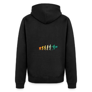 Hobbyhorse Evolution Hobby Horsing - Unisex Premium Organic Zip Hoodie - black - Back - Nico (187cm)