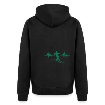 Heartbeat Ski Ski freestyle - Veste à capuche bio Premium Unisexe - noir - Dos - Nico (187cm)