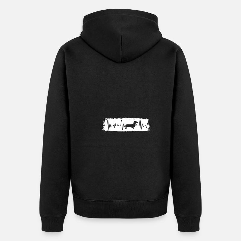 Chien teckel - Veste à capuche bio Premium Unisexe - noir