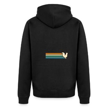 Chicken Rooster - Unisex Premium Organic Zip Hoodie - black - Back - Nico (187cm)