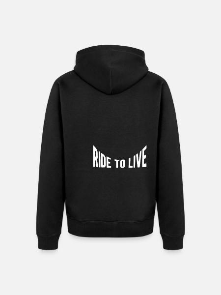 Ride to live - Unisex Premium Organic Zip Hoodie - black