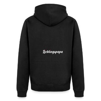 Vater Bester Papa - Unisex Premium Bio Zip Hoodie - Schwarz - Hinten - Nico (187cm)