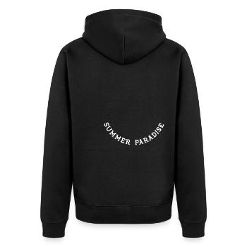 Summer Paradise - Unisex Premium Bio Zip Hoodie - Schwarz - Hinten - Nico (187cm)