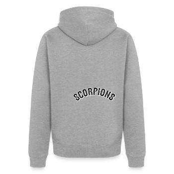 Scorpions - Unisex Premium Bio Zip Hoodie - Grau meliert - Hinten - Nico (187cm)