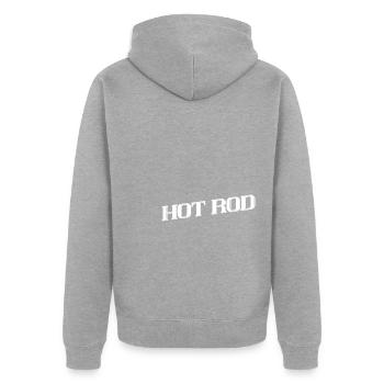 Hot Rod - Unisex Premium Organic Zip Hoodie - heather grey - Back - Nico (187cm)
