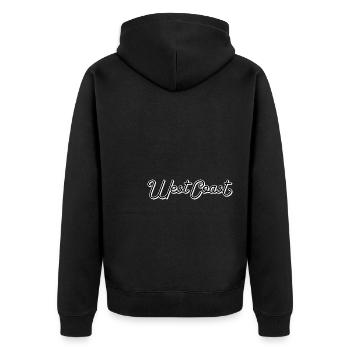 West Coast - Unisex Premium Bio Zip Hoodie - Schwarz - Hinten - Nico (187cm)