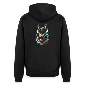 Chien graffiti - Veste à capuche bio Premium Unisexe - noir - Dos - Nico (187cm)