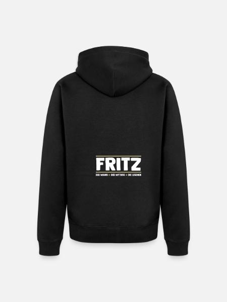 Fritz - Unisex Premium Organic Zip Hoodie - black