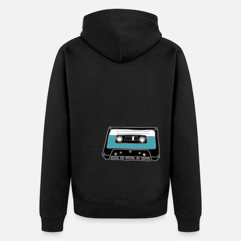 Cassette rétro - Veste à capuche bio Premium Unisexe - noir