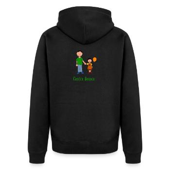 Großer Bruder - Unisex Premium Bio Zip Hoodie - Schwarz - Hinten - Nico (187cm)