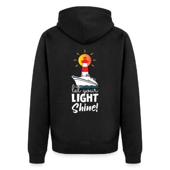 Laissez briller votre lumière Phare - Veste à capuche bio Premium Unisexe - noir - Dos - Nico (187cm)
