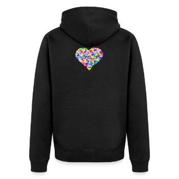 Arc-en-coeur de cœur - Veste à capuche bio Premium Unisexe - noir - Dos - Nico (187cm)