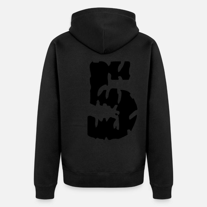 Maillot 5 numéros - Veste à capuche bio Premium Unisexe - noir