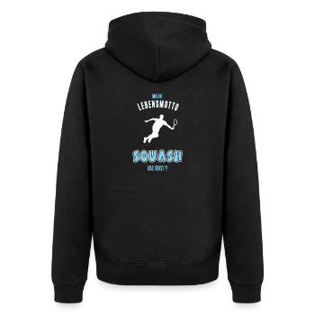 Squash Squasher Squashen Squashspieler Squasher - Unisex Premium Bio Zip Hoodie - Schwarz - Hinten - Nico (187cm)