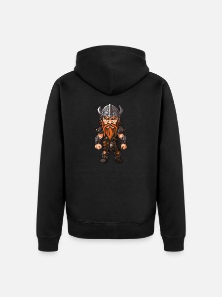 Viking Warrior Odin - Unisex Premium Organic Zip Hoodie - black
