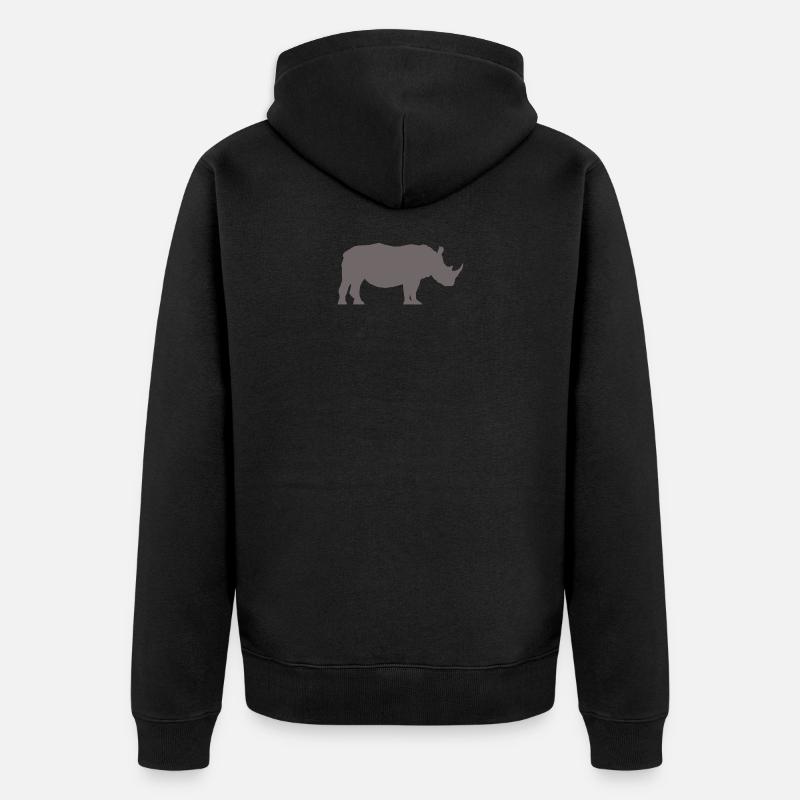 Rhino Profilgrau - Unisex Premium Bio Zip Hoodie - Schwarz
