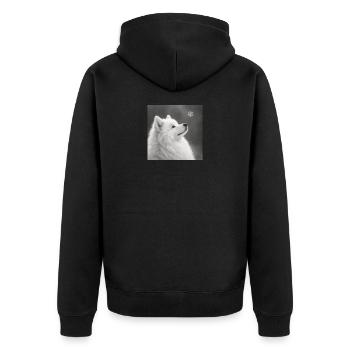 Samoyed motif for dog lovers Zwerkspitz - Unisex Premium Organic Zip Hoodie - black - Back - Nico (187cm)