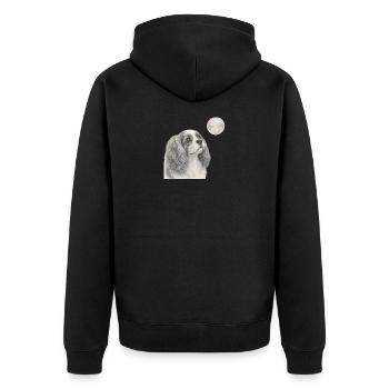 Motif rétro du chien Cavalier King Charles Spaniel - Veste à capuche bio Premium Unisexe - noir - Dos - Nico (187cm)