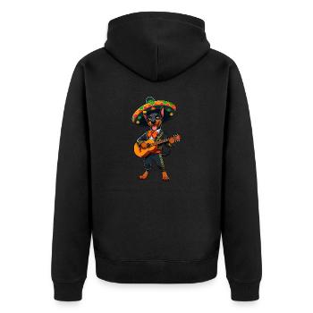 Mariachi Kleidung Cinco de Mayo Dobermann Mexiko - Unisex Premium Bio Zip Hoodie - Schwarz - Hinten - Nico (187cm)