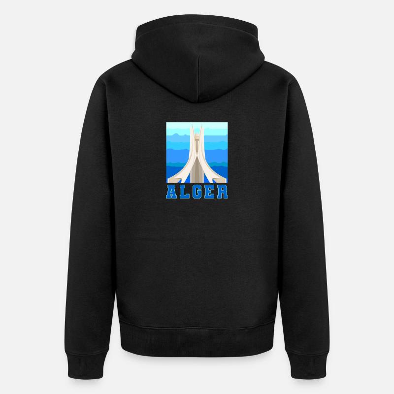 Algier - Unisex Premium Bio Zip Hoodie - Schwarz