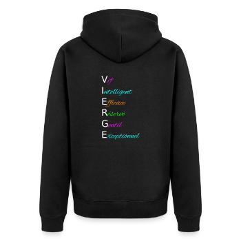 VIERGE Vif Intelligent Efficace Réservé Gentil - Veste à capuche bio Premium Unisexe - noir - Dos - Nico (187cm)