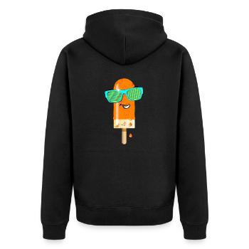 Eis am Stiel Sommerhitze coole Sonnenbrille lecker - Unisex Premium Bio Zip Hoodie - Schwarz - Hinten - Nico (187cm)