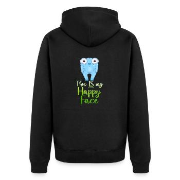 Angry Gesicht Gesicht Cartoon glückliches Gesicht Cartoon - Unisex Premium Bio Zip Hoodie - Schwarz - Hinten - Nico (187cm)