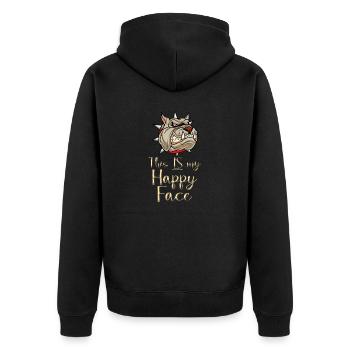 Angry Gesicht Gesicht Cartoon glückliches Gesicht Cartoon - Unisex Premium Bio Zip Hoodie - Schwarz - Hinten - Nico (187cm)
