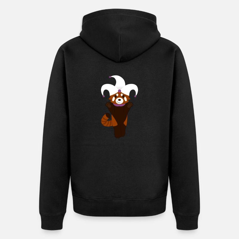 Panda roux déguisé en arlequin pour Halloween - Veste à capuche bio Premium Unisexe - noir