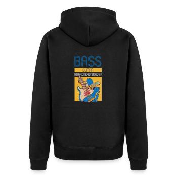Lustiges Bass Gitarren Motiv und Gitarrist Rock - Unisex Premium Bio Zip Hoodie - Schwarz - Hinten - Nico (187cm)
