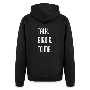 golflove golfapparel cutegolf fun golfclock - Unisex Premium Bio Zip Hoodie - Schwarz - Hinten - Nico (187cm)