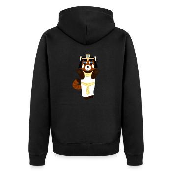 Panda roux déguisé en Cléopâtre - Veste à capuche bio Premium Unisexe - noir - Dos - Nico (187cm)