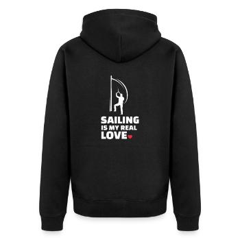 J’adore la voile - Veste à capuche bio Premium Unisexe - noir - Dos - Nico (187cm)