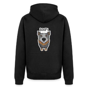 Australian Cattle Dog Red Blue Heeler - Unisex Premium Organic Zip Hoodie - black - Back - Nico (187cm)
