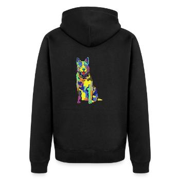 Australian Cattle Dog Red Blue Heeler - Unisex Premium Organic Zip Hoodie - black - Back - Nico (187cm)