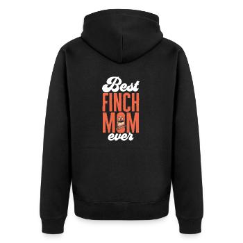 Zebrafinken Vogel Zebrafink - Unisex Premium Bio Zip Hoodie - Schwarz - Hinten - Nico (187cm)