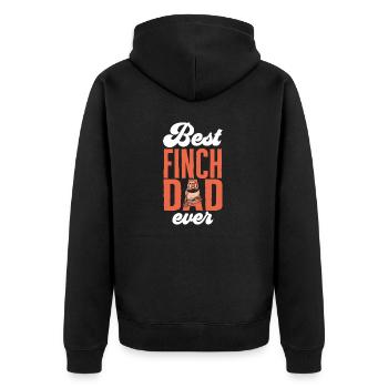 Zebrafinken Vogel Zebrafink - Unisex Premium Bio Zip Hoodie - Schwarz - Hinten - Nico (187cm)