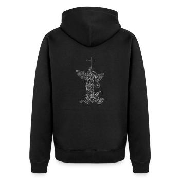 Michael Archange Saint Christian Angels Saint SNK - Veste à capuche bio Premium Unisexe - noir - Dos - Nico (187cm)